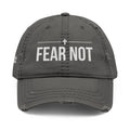 Fear Not Embroidered Distressed Dad Hat — Christian Cross Vintage Baseball Cap